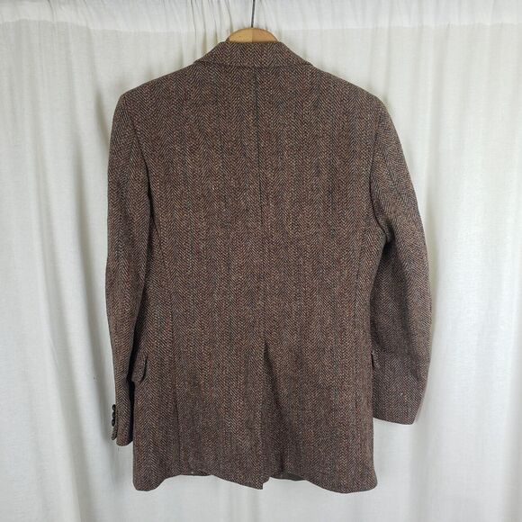 Vintage Signature Series Herringbone Tweed Wool Blazer Sport Coat Jacket Mens 40 - Picture 4 of 11